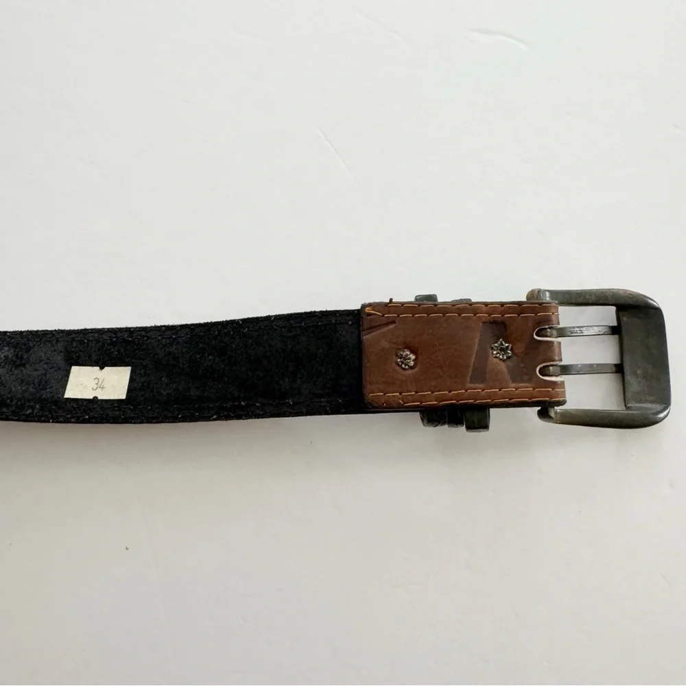 Vintage Nike Brown Leather Logo Belt - Picture 7 of 9